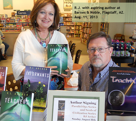 R.J. with Author Debra Buell Coonts at Barnes & Noble/Henderson, NV
